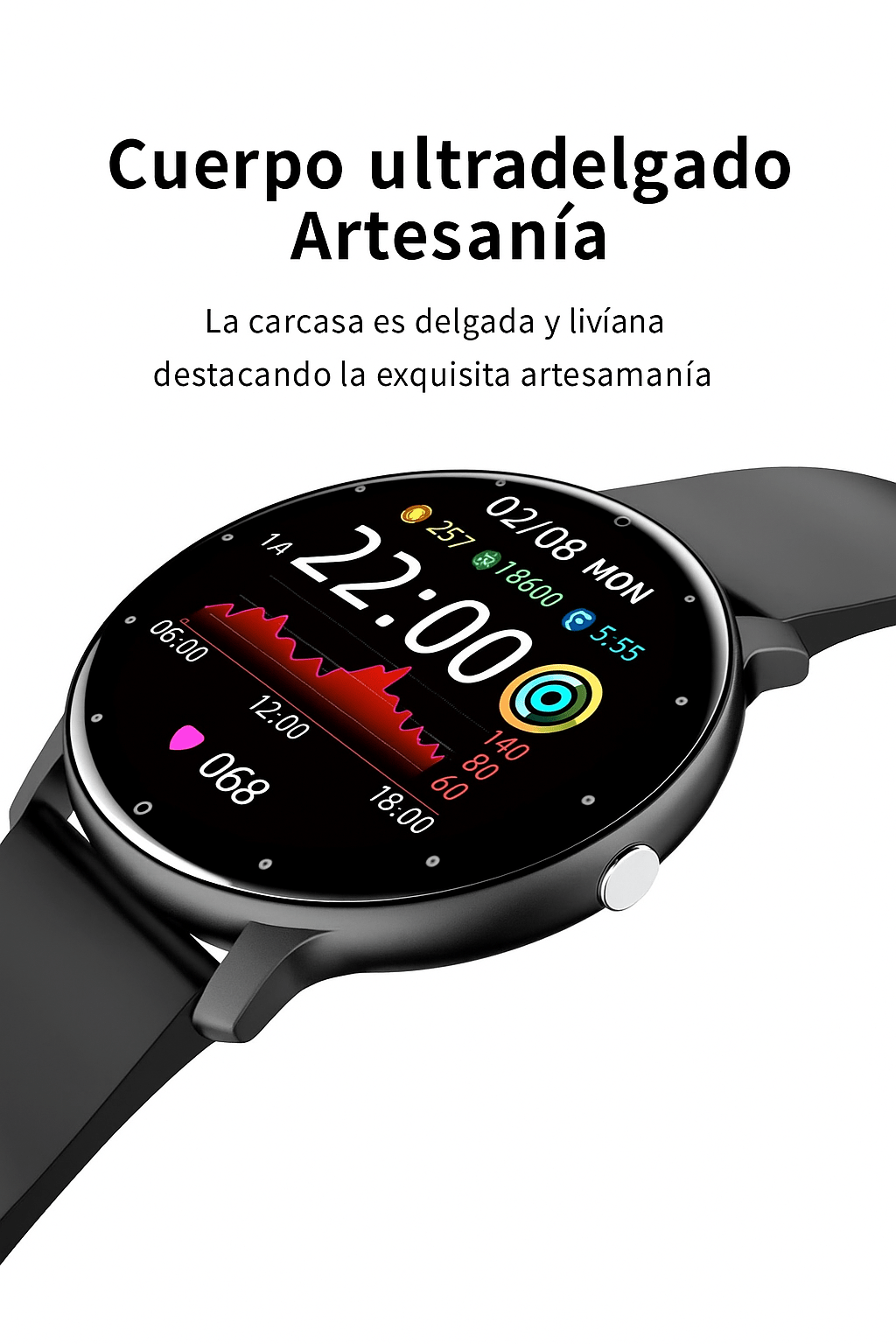 Smartwatch PulseTrack Slim Impermeable y Ultraligero - VyFlair