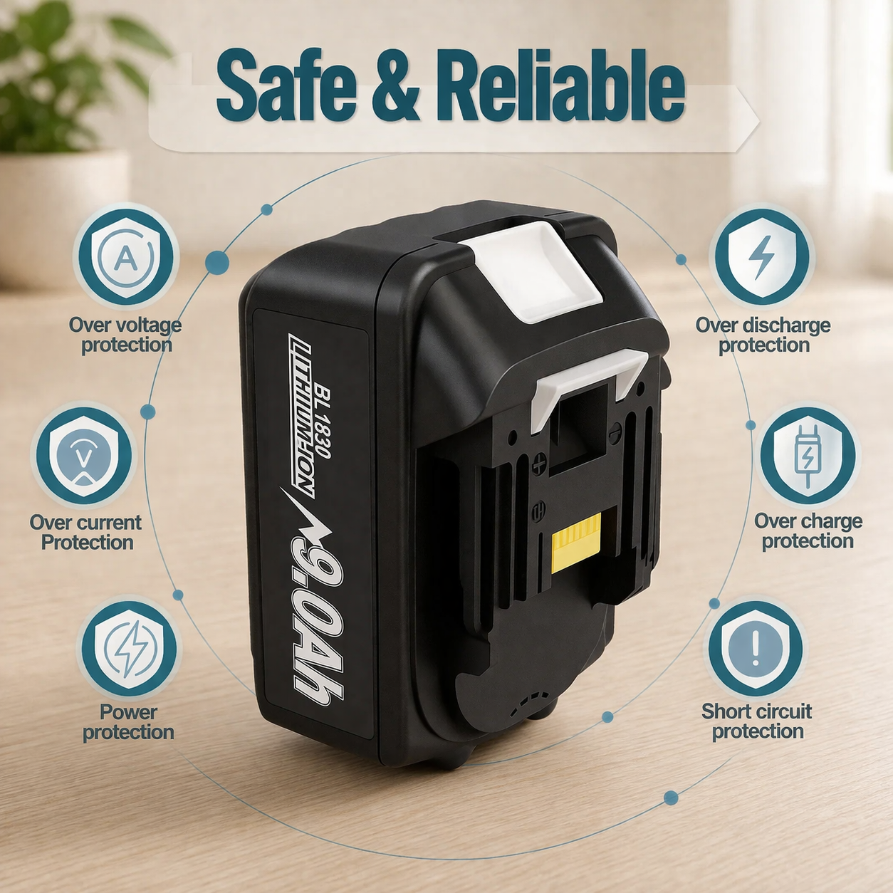 Batería Makita 18V | 9Ah, compatible herramientas | Recargable