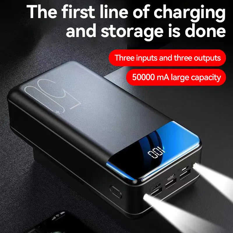 Power bank 50000mAh | Carga rápida, alta capacidad | Dispositivos