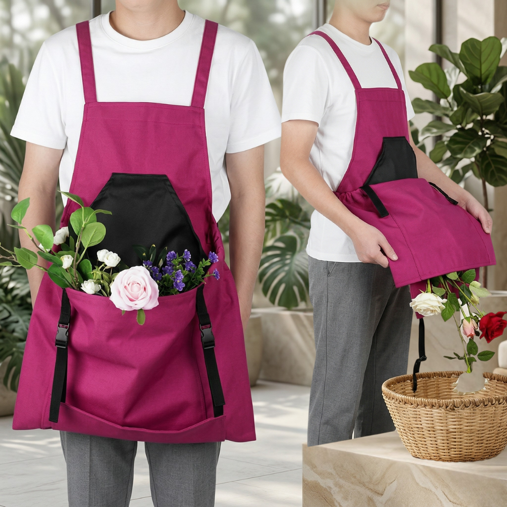 Delantal de jardinería | Tirantes cruzados, bolsillos grandes | Trabajo