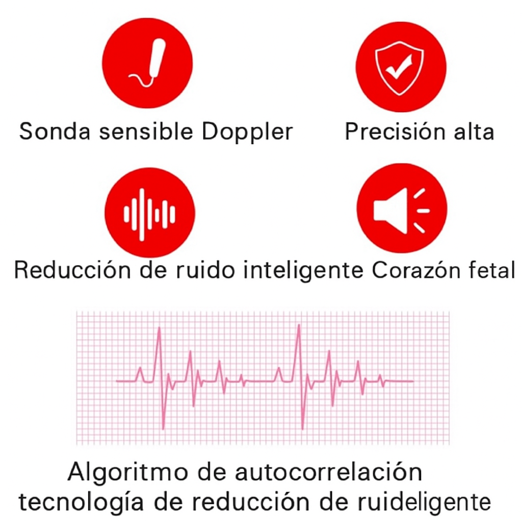 Doppler Fetal Portátil con Pantalla y Altavoz - VyFlair