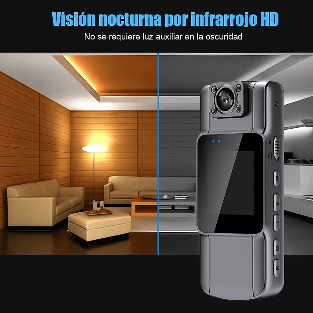 Cámara Corporal 180° Profesional con Visión Nocturna - VyFlair
