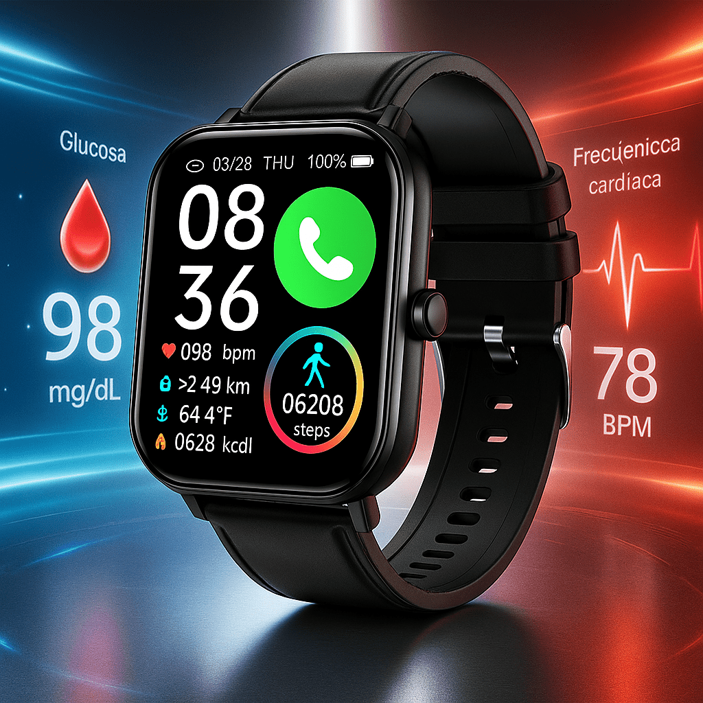 Reloj Inteligente Monitoreo Glucosa No Invasivo Salud - VyFlair