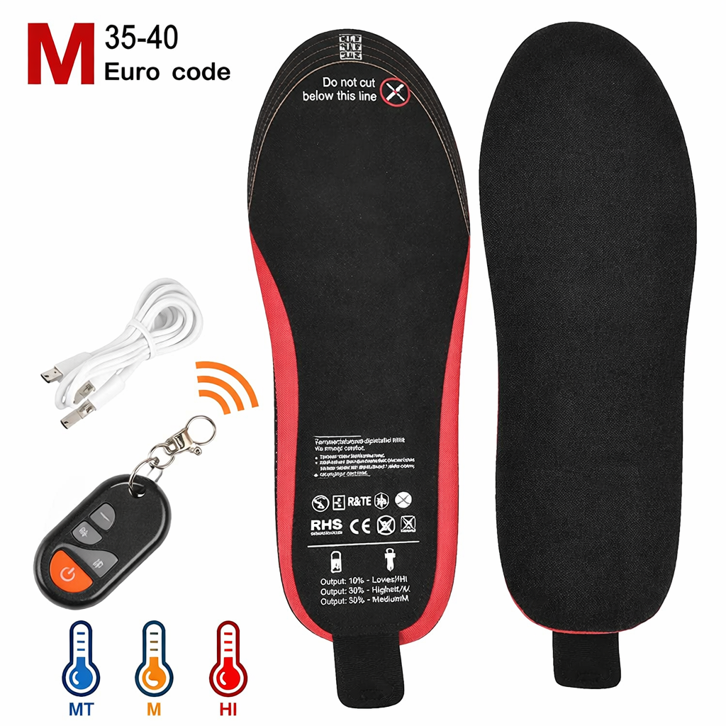 Plantillas calefactables | Recargables, control remoto | Invierno