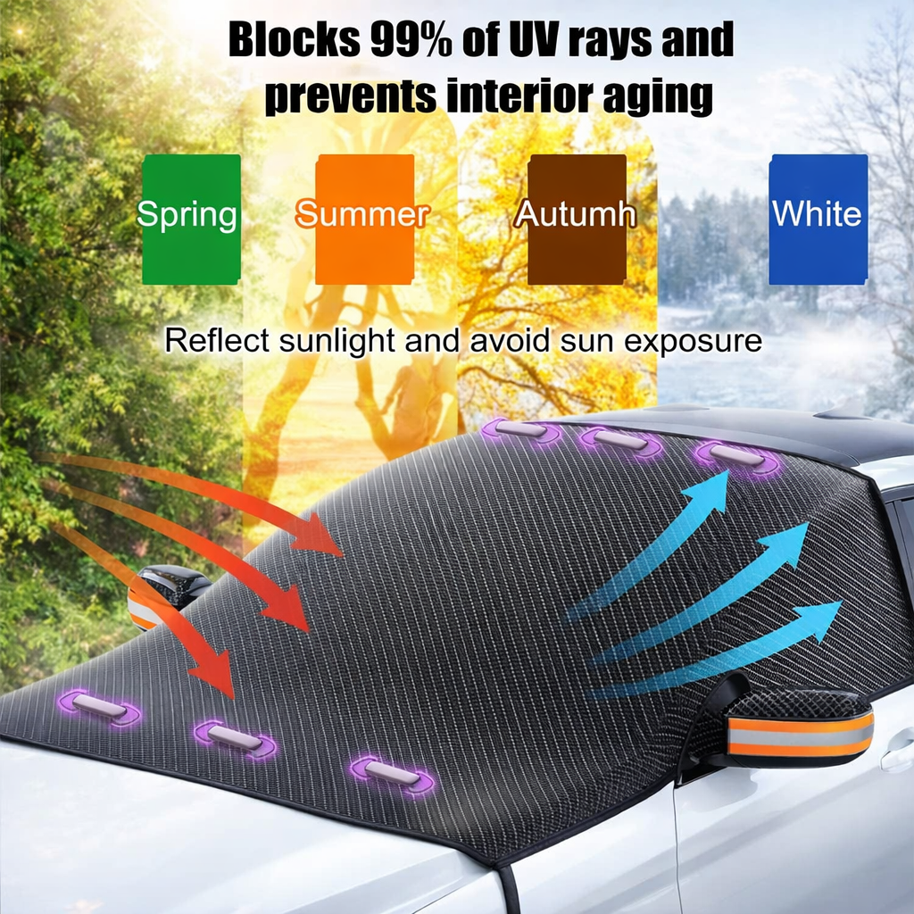 Funda parabrisas nieve | Magnética, protección hielo | Coche