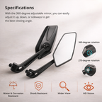 Espejo bicicleta | Plegable, ajustable | Moto, alta visibilidad, resistente