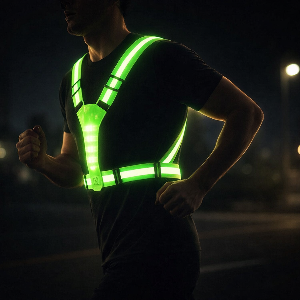 Chaleco LED | Recargable USB, alta visibilidad | Running, ciclismo, senderismo
