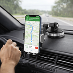 Soporte para Teléfono de Auto GripTech | Fuerte Succión | Rotación 360° | Uso con Una Mano