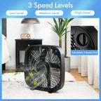 Ventilador de Piso 20" - Enfriamiento Portátil - 3 Velocidades - Control Perilla - VyFlair