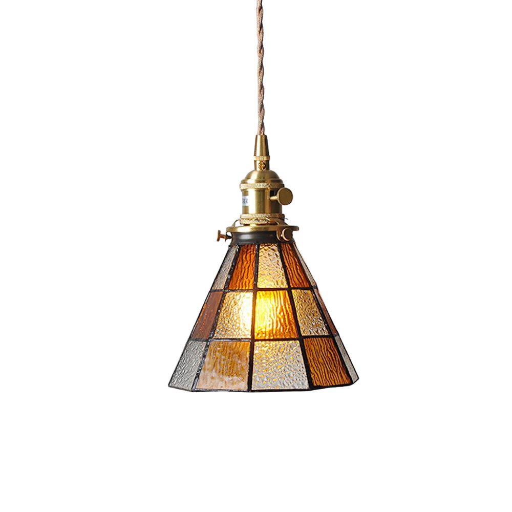Lámpara Tiffany colgante | Vidrio de colores, estilo clásico | Decorativa