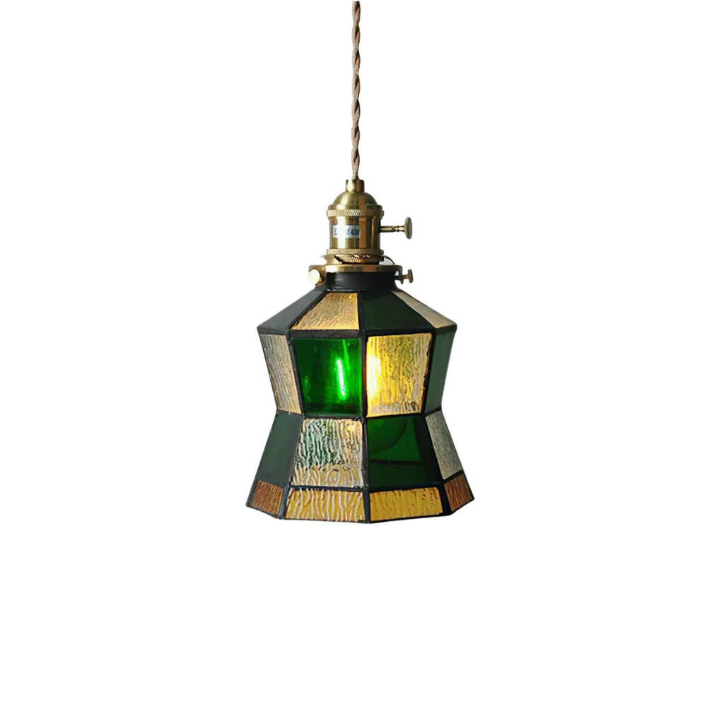 Lámpara Tiffany colgante | Vidrio de colores, estilo clásico | Decorativa