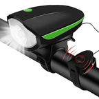 Luz bicicleta | 3 en 1, LED recargable | Bocina, alta visibilidad