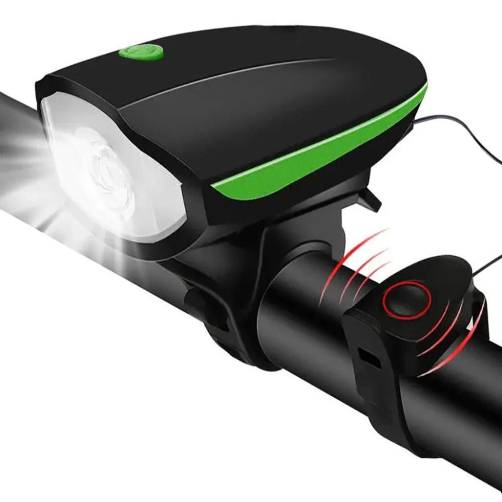 Luz bicicleta | 3 en 1, LED recargable | Bocina, alta visibilidad