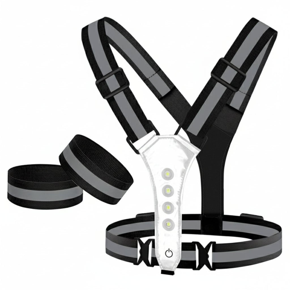 Chaleco LED | Recargable USB, alta visibilidad | Running, ciclismo, senderismo