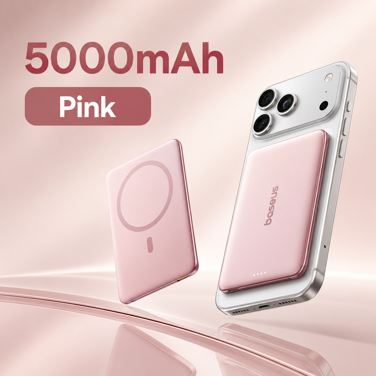 Batería Portátil Magnética 5000mAh | Carga Inalámbrica 15W, Delgada | Compatible iPhone Samsung