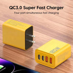 Cargador USB de Pared 120W | 4 Puertos, Carga Rápida | Compatible EU/US/UK