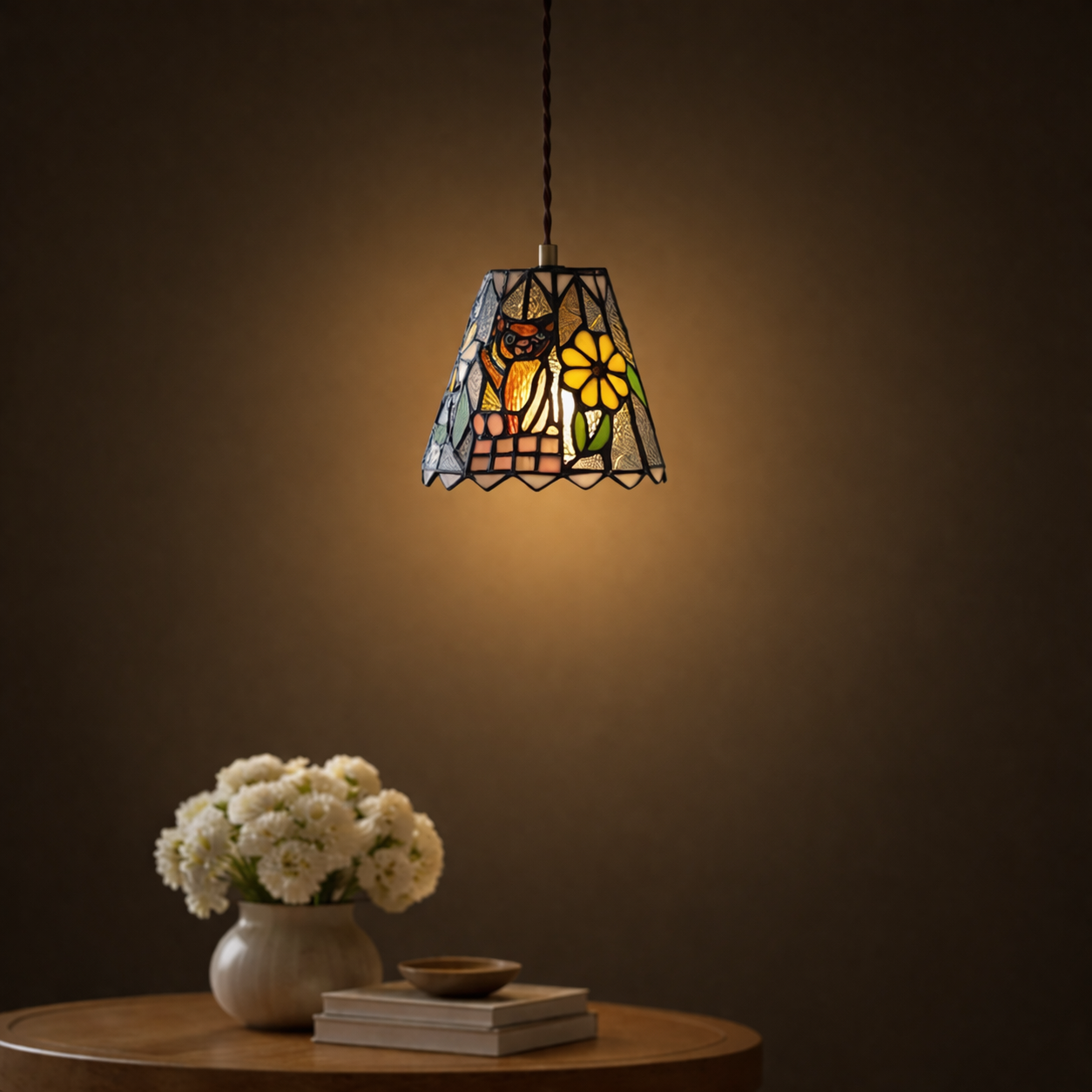 Lampada a sospensione Tiffany | Vetro decorativo, stile vintage | Soffitto