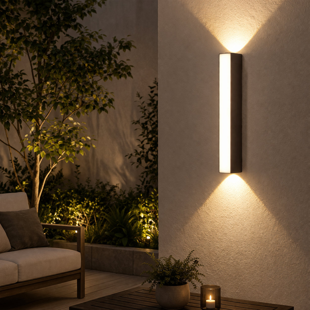 Applique da parete esterno | Design allungato, resistente all’acqua | Illuminazione
