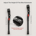 Soporte bicicleta | Ajustable, pata lateral | Resistente, estable