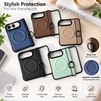 Funda MagSafe para iPhone | Cuero, Anillo Magnético | Anticaída, Soporte