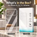 Custodia per iPhone 18 | Trasparente, anti-ingiallimento, protezione della fotocamera | PC effetto vetro
