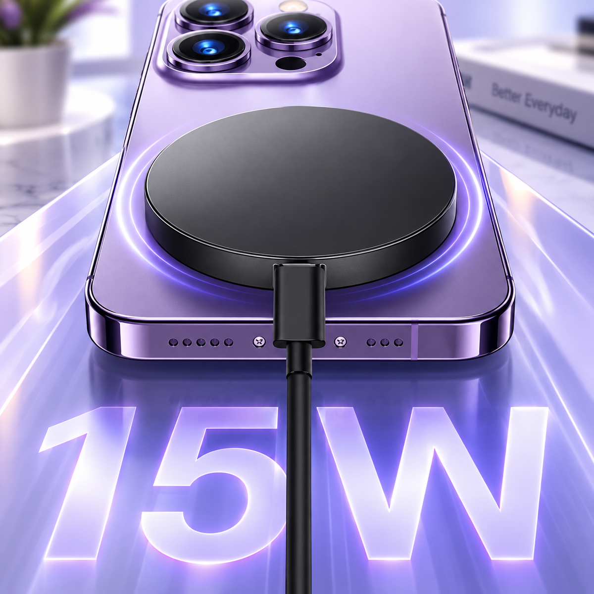 Bezdrátová nabíječka MagSafe | Magnetická pro iPhone 12 až 18 | Rychlé nabíjení 15W