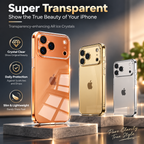 Custodia per iPhone 18 | Trasparente, anti-ingiallimento, protezione della fotocamera | PC effetto vetro