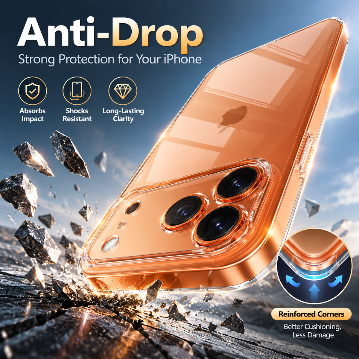 Funda para iPhone 18 | Transparente, Antiamarilla, Protección Cámara | PC Cristal