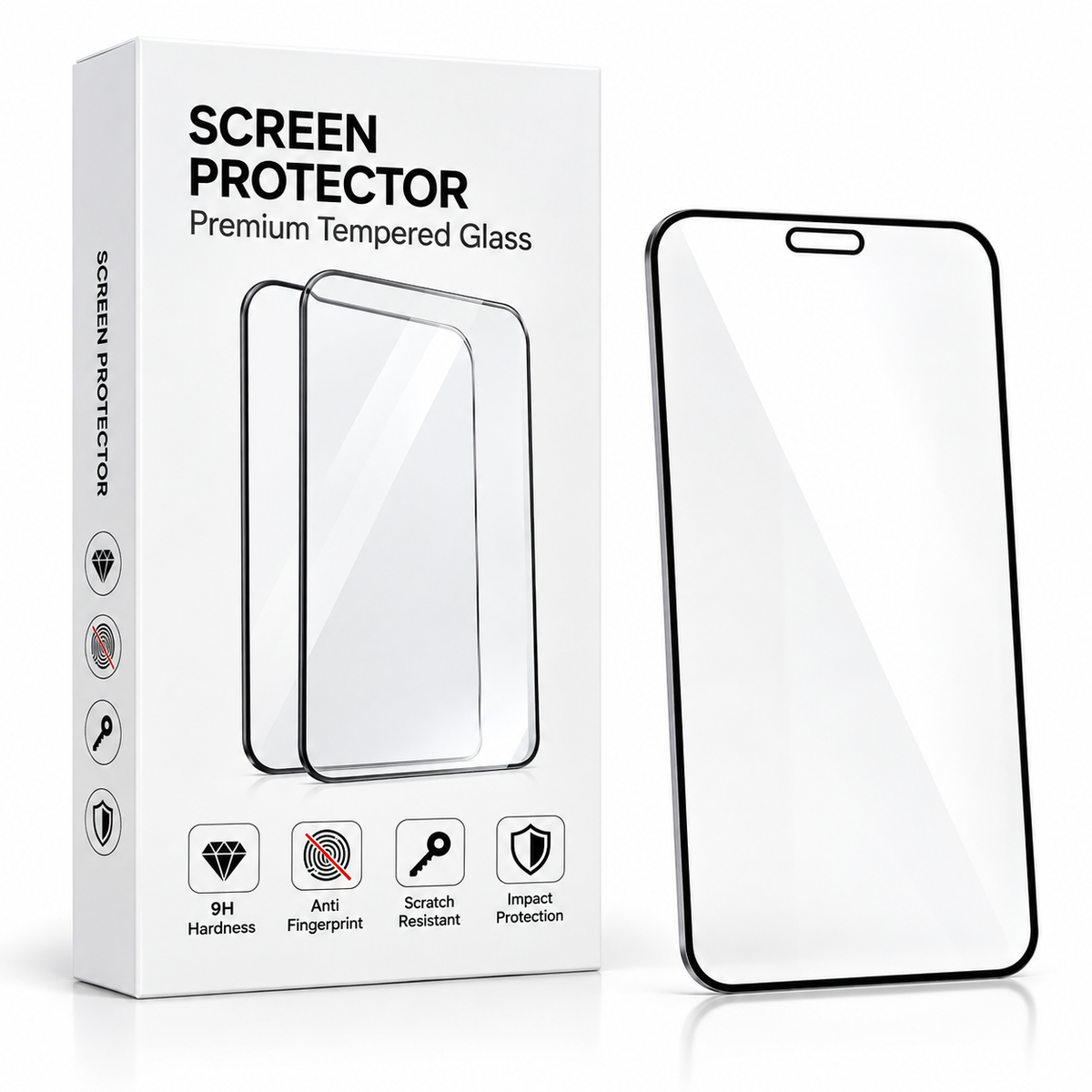 Protector de Pantalla iPhone | Cristal Templado 9H, Antihuella | Antirrayas