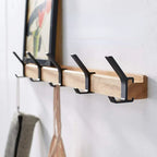 Perchero de pared | Diseño nórdico, negro | Madera, aluminio