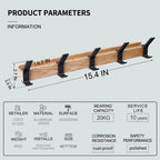 Perchero de pared | Diseño nórdico, negro | Madera, aluminio