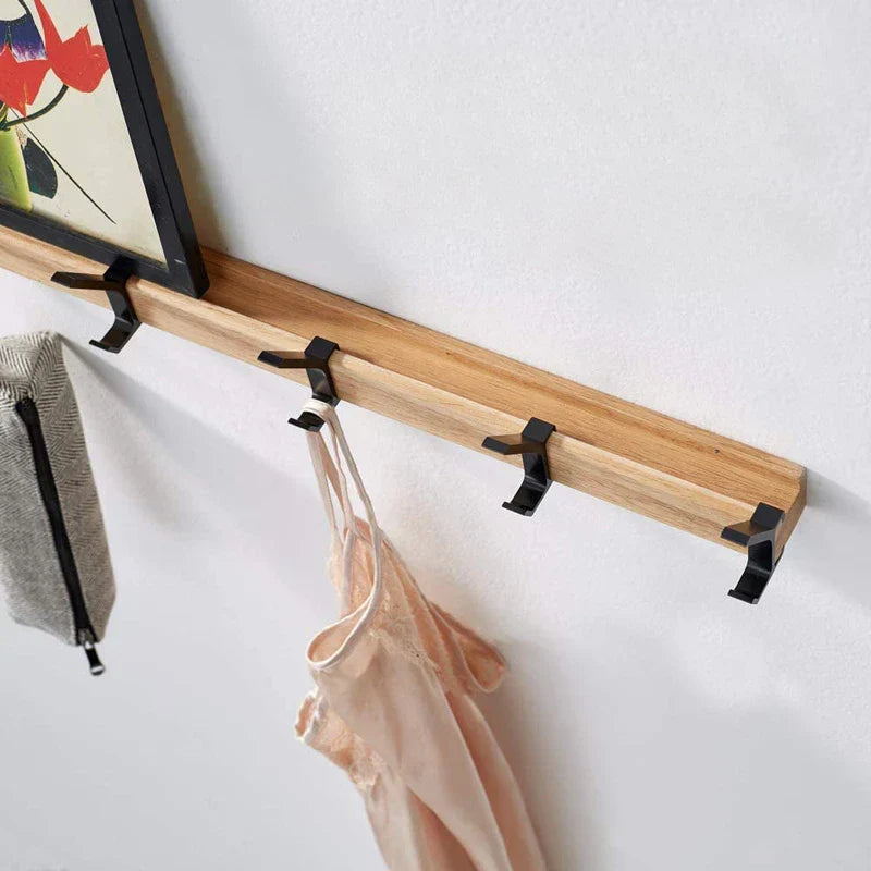Perchero de pared | Diseño nórdico, negro | Madera, aluminio