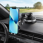 Soporte para Teléfono de Auto GripTech | Fuerte Succión | Rotación 360° | Uso con Una Mano