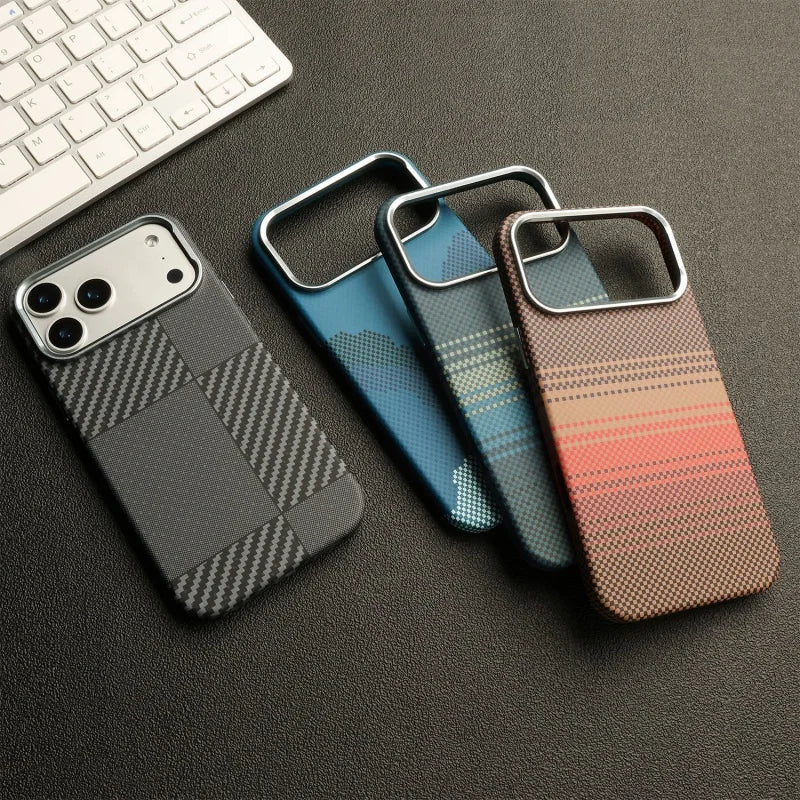 Funda iPhone MagSafe Fibra de Carbono | Carga Inalámbrica, Antihuella | PC Rígida