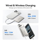 Batería Portátil Magnética 5000mAh | Carga Inalámbrica 15W, Delgada | Compatible iPhone Samsung