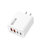Cargador USB de Pared 120W | 4 Puertos, Carga Rápida | Compatible EU/US/UK