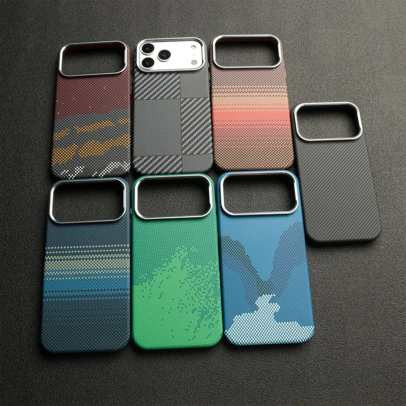 Funda iPhone MagSafe Fibra de Carbono | Carga Inalámbrica, Antihuella | PC Rígida