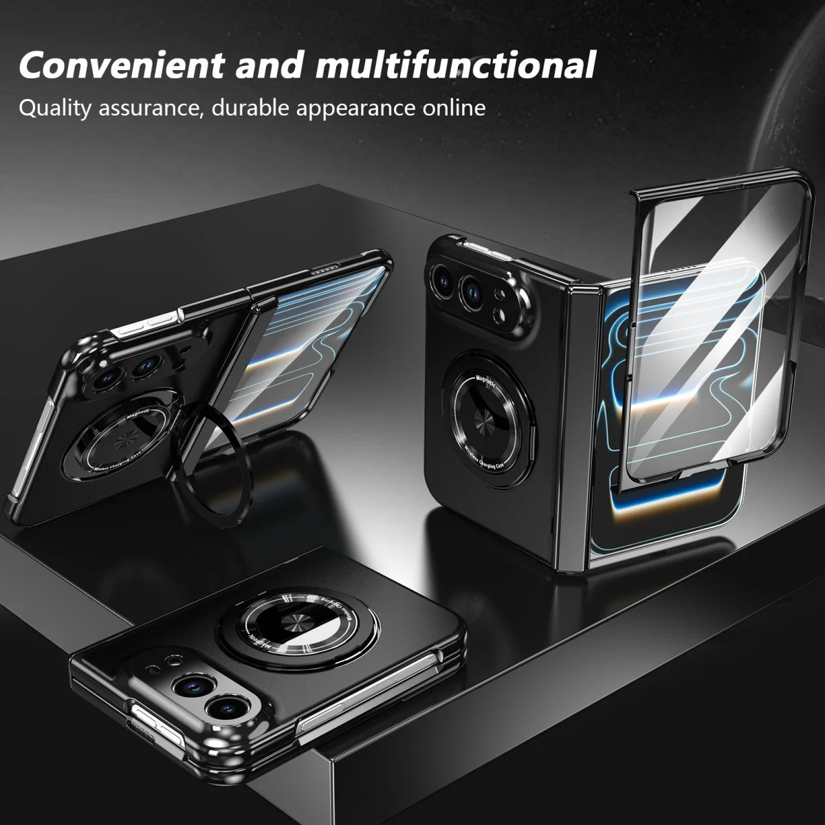 Funda con Carga Inalámbrica Magnética | iPhone Duo, Soporte 360°, Vidrio Templado