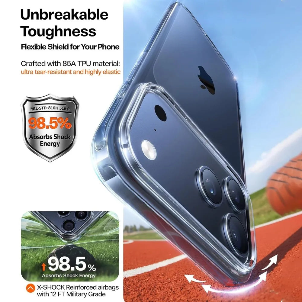Funda Transparente para iPhone | Ultrafina, Antigolpes, Anticlamarillamiento | Cristal