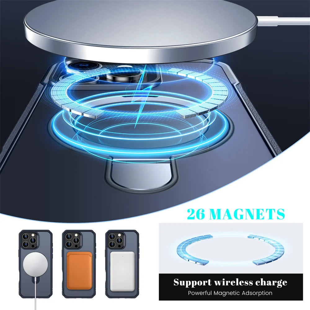 Funda iPhone MagSafe | Soporte Magnético Plegable, Antigolpes | 11-18 Pro Max