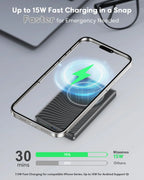 Batería Portátil Magnética 5000mAh | Carga Inalámbrica 15W y Rápida 20W | iPhone y Samsung