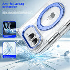 Funda Transparente iPhone | Soporte Magnético Giratorio, MagSafe | Antigolpes