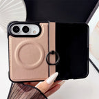 Funda iPhone con Anillo Magnético | MagSafe, Cuero, Anticaída | Soporte y Carga Inalámbrica