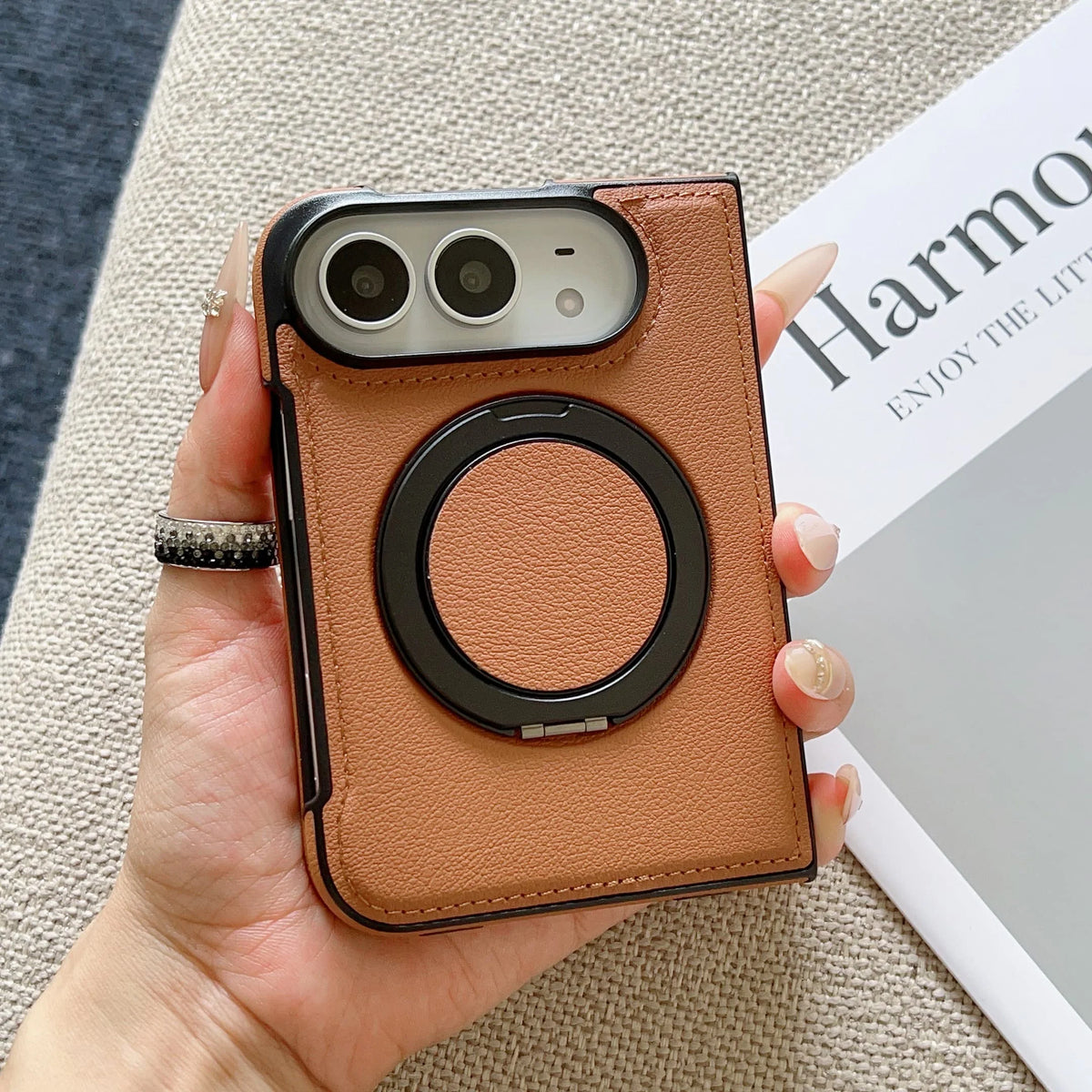 Funda Magnética iPhone | Soporte 360°, Piel, Antigolpes | MagSafe