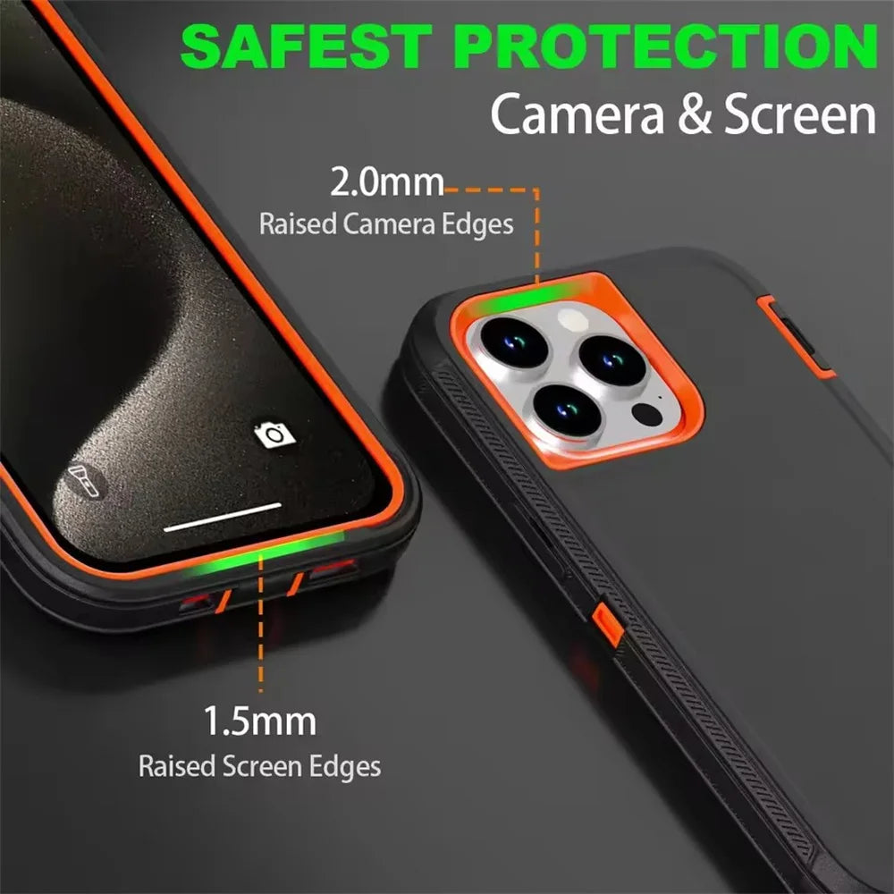 Funda iPhone Antigolpes 3 en 1 | Protección Híbrida Armadura | Silicona, Antiarañazos