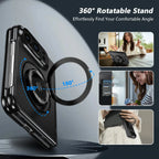 Funda con Carga Inalámbrica Magnética | iPhone Duo, Soporte 360°, Vidrio Templado