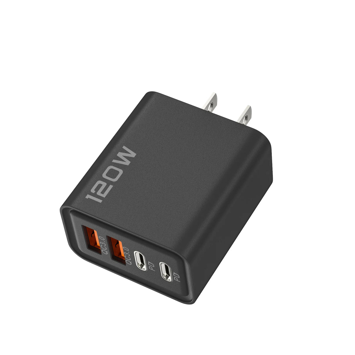 Cargador USB de Pared 120W | 4 Puertos, Carga Rápida | Compatible EU/US/UK