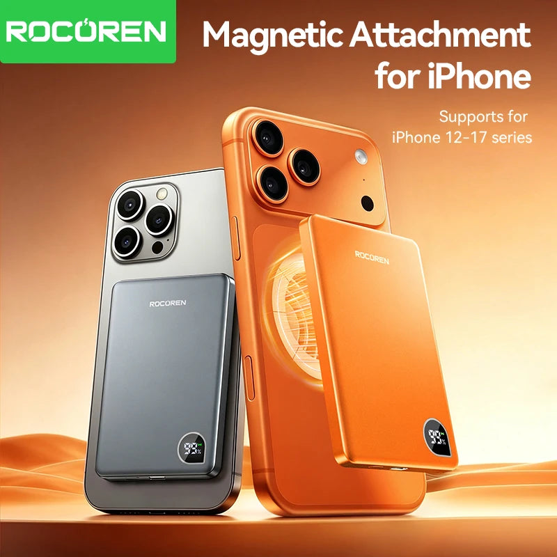 Batería Portátil Magnética | Carga Rápida 20W, Inalámbrica, Pantalla Digital | 5000mAh / 10000mAh