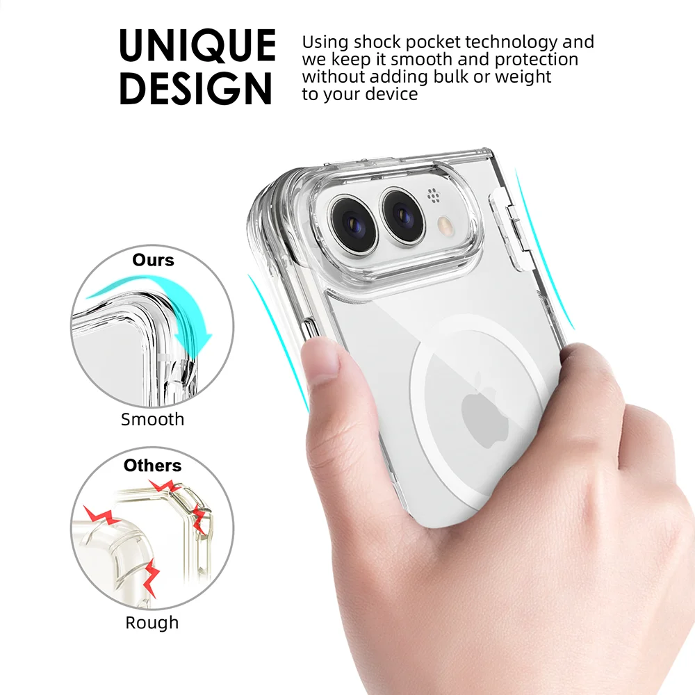 Funda Magnética iPhone Fold | Transparente, MagSafe | Antigolpes