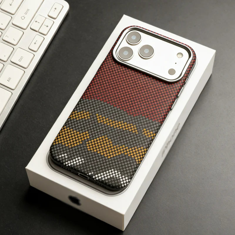 Funda iPhone MagSafe Fibra de Carbono | Carga Inalámbrica, Antihuella | PC Rígida